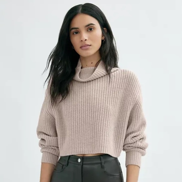 NWOT⎜Aritzia Wilfred⎜MONTPELLIER WAIST TURTLENECK⎜HEATHER TRACE - Picture 3 of 13